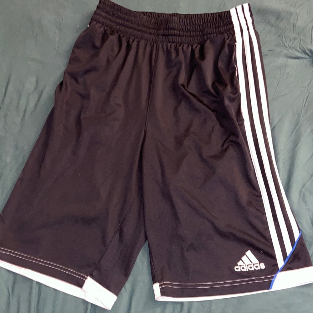adidas Black Shorts with White Stripes